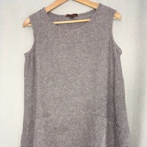 sleeveless cotton/linen tunic in brown
